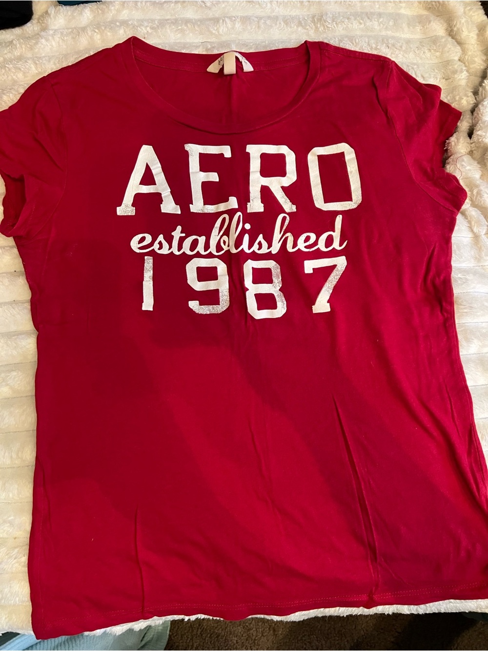 Aeropostale Y2K Women's Crew Neck Tee - Red Sz XL - Picture 1 of 3